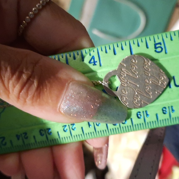 Authentic Tiffany & Co. Silver I Love You Pendant Necklace Chain Blue Packaging - Picture 7 of 8